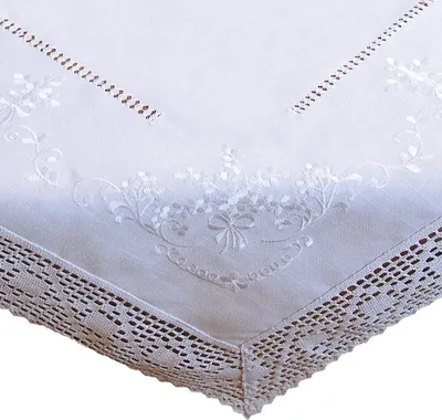 Produktbild von Tischdecke BRIT Häkelkante & Stick Landhausstil Polyester 130 x 170 cm