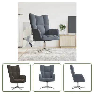 Image de The Living Store fauteuil inclinable en velours gris foncé