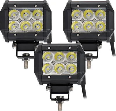 Produktbild von Greenmigo 3x 18W Led Arbeitsscheinwerfer Offroad Lampe IP67 1560LM Flood Scheinwerfer Led Arbeitslicht Light Bar 12V 24V Zusatzscheinwerfer Rückfahrscheinwerfer