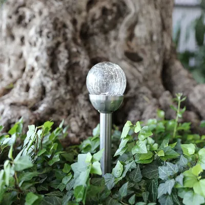 Produktbild von LED-Gartenlampe Crackle Glas Solarlampe Solarleuchte Gartenleuchte Gartendeko