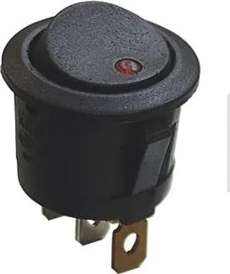 Immagine prodotto di Interruttore a levetta rotondo con LED rosso, 12 V
