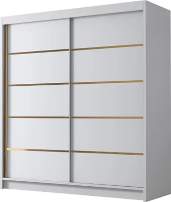 Produktbild von MIRJAN24 Schiebetürenschrank Bali IV, Kleiderschrank mit Kleiderstange, mit zwei Schwebetüren, Garderobe (Farbe: Weiß)