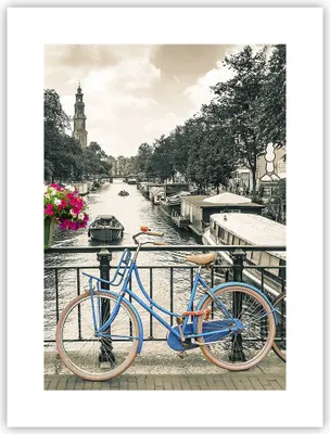 Produktbild von Poster - Poster ohne Rahmen - Amsterdam Fahrräder Brücke - 30x40 cm - Wand Bild - Wanddeko - Wandbilder - Kunstposter - Wandposter - Bilder - Kunstdruck - Wanddekoration - Wandbild - P2XPA30x40-4503
