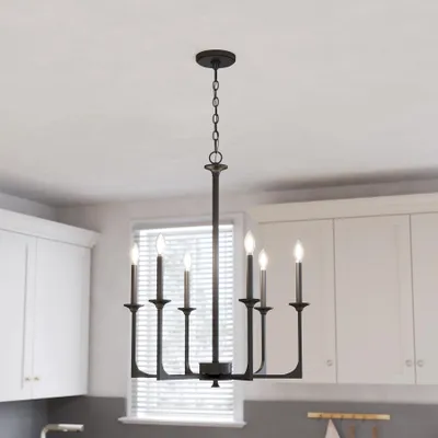 Immagine prodotto di Lampadario a ruota di carro Tribesigns 72 cm, 6x E14 (lampadine escluse), nero, metallo, stile rustico, per cucina, sala da pranzo, chalet, ingresso, corridoio [Classe energetica E]