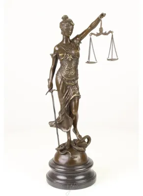 Productafbeelding van Een Bronzen Beeld Van Vrouw Justitie
