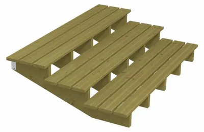 Produktbild von Plus Außentreppe Kiefer 3 Stufen 180 cm breit Schritttiefe 39 cm
