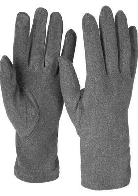 Produktbild von styleBREAKER Damen Touchscreen Handschuhe Einfarbig, seitlich gerafft, warme Fingerhandschuhe, Winter 09010037