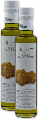 Produktbild von Food-United Weißer Trüffel-Öl 2x 250ml von TERRE FRANCESCANE extra Natives Olivenöl mit weißem Trüffel-Aroma Premium-Trüffelöl aus Italien für Feinschmecker-innen und Gourmetküche