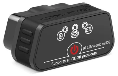Produktbild von Selbstdiagnose OBD2 KONNWEI KW901, Bluetooth 5.0, Ein-Aus-Taste, kompatibel mit Android iOS, ELM 327 OBDII, Schwarz