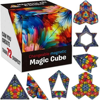 Obrázok produktu pre 3D magnetická kocka, viac ako 72 tvarov, logická a antistresová hračka