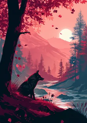 Produktbild von Plakat 29,7x42cm Wolf Am Waldrand