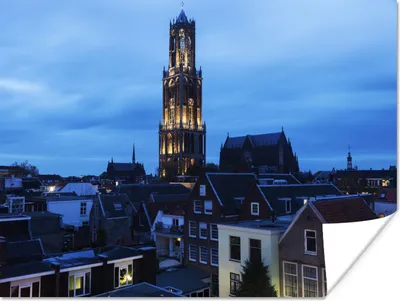 Produktbild von MuchoWow® Poster Utrecht - Domturm - Licht 40x30 cm - Plakate für die Wände - Poster Wohnzimmer