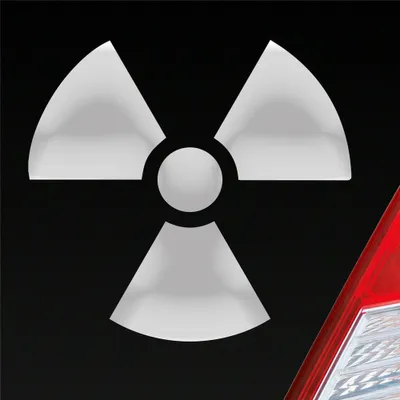 Produktbild von Auto Aufkleber Atom Radioaktivität Atomkraft Nuklear 10x10 cm Silber Sticker Heckscheibenaufkleber