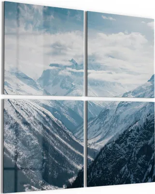 Produktbild von DEQORI Glasbild Echtglas 4x50x50 cm 'Alpenmajestät' Wandbilder XXL groß