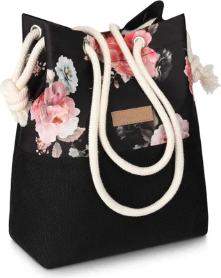 Produktbild von Zagatto Damen Handtasche Schwarz Blumen Motiv ZG665