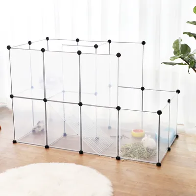 Produktbild von SONGMICS Kleintierkäfig, Eine und eine halbe Etage, mit Gitterrampe, DIY