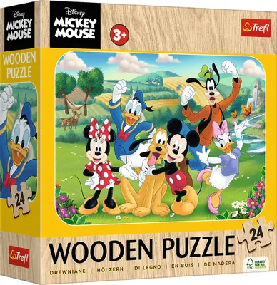 Produktbild von Trefl Trefl 24 drevené puzzle - Mickey a priatelia / Disney Mickey Mouse a priatelia_FSC Mix 70%