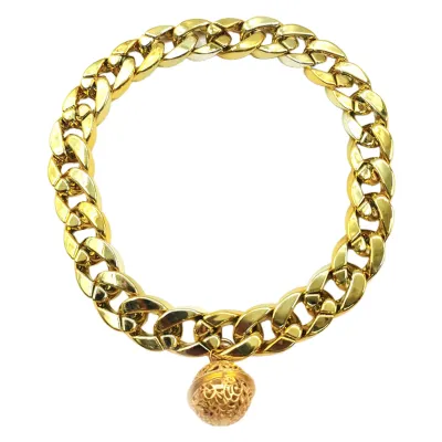 Produktbild von Haustier-Halskette, knackige Glocke, glänzender Kunststoff, für Katzen und Hunde, goldene Kette, Halskette, Halsband für den täglichen Gebrauch