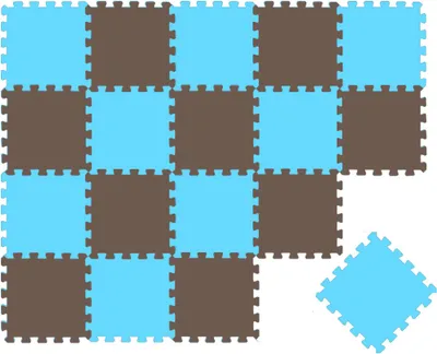 Obrázok produktu pre Kombinácia puzzle podložky hnedá svetlomodrá 16790 + 16788 18 dielov