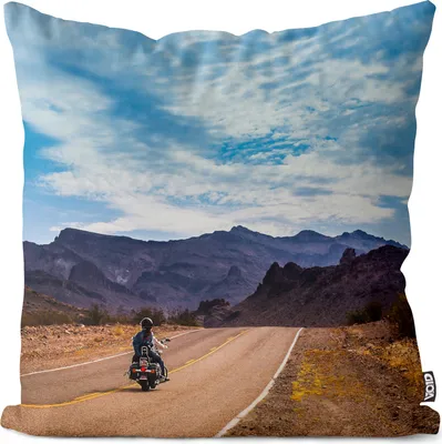 Produktbild von VOID Biker Highway Motorrad Kissenbezug Kissenhülle sofa couch wohnzimmer dekoration wasserfest Outdoor Garten Kissen bezug deko