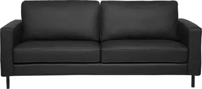 Produktbild von BELIANI Sofa Schwarz Echtleder 3-Sitzer Minimalistisch Wohnzimmer