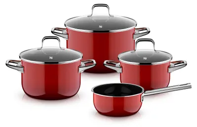 Immagine prodotto di Set di pentole WMF Fusiontec Essential Pro, 4 pezzi, Passion Red