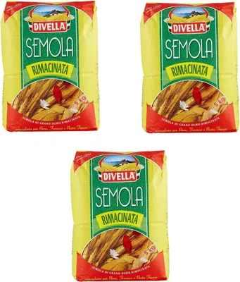 Produktbild von 3x Divella - Hartweizengrieß - 5 kg Beutel - Semola di grano duro rimacinata …