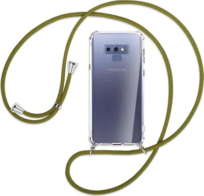 Produktbild von Handykette Backcover-Schutzhülle mit Band (Metall silberfarben) für Samsung Galaxy Note 9 - khaki