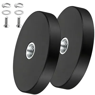 Produktbild von Gummierter Neodym Magnet 88mm mit Gewinde M8, 30kg starker Haltemagnet für Auto, Garage & Outdoor Montage, ohne Bohren universell einsetzbar