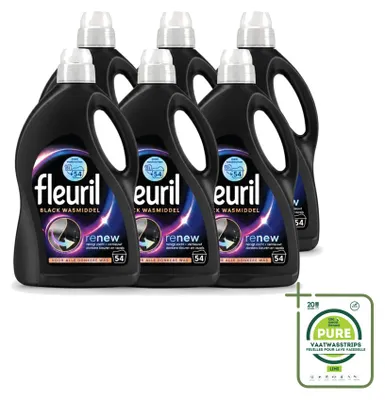 Produktbild von 6 x Fleuril Renew Schwarz Flüssigwaschmittel für dunkle Wäsche - Großpackung - 6 Stücke