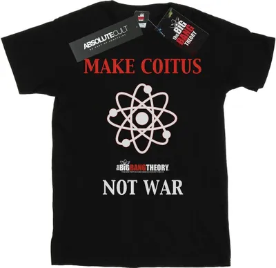 Image de The Big Bang Theory - "Make Coitus Not War" T-shirt pour homme BI12886 (5XL) (Noir)