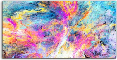 Produktbild von Coloray Canvas 140x70  Wandbild Leinwand Bilder Deko Malerei abstrakte bunte Fraktal