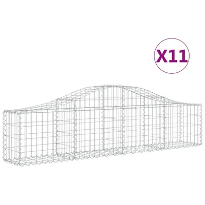 Image de vidaXL Gabions avec arc surélevé 11 pcs. 200x30x40/60 cm Fer galvanisé