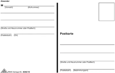 Produktbild von Postkarten A6 quer VE=25x10 Stück