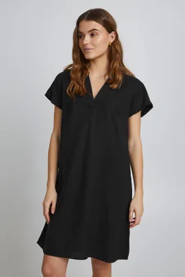 Produktbild von b.young BYFALAKKA V NECK DRESS - Damen Freizeitkleid, Kurzarm, gemustert, kniefreie Länge, Regular-Fit Passform
