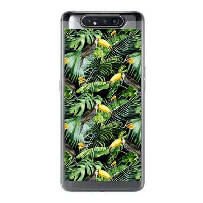 Produktbild von MuchoWow® Handyhülle Schutzhülle Hülle für Samsung Galaxy A80 Tukan - Muster - Pflanzen Silikon Softcase Handy Hülle - Schutzdeckel