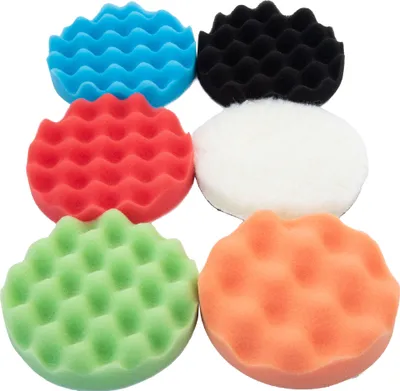 Produktbild von 6x Polierpads Polierteller Klett Polierschwamm Polierscheibe Aufsatz 125mm Set