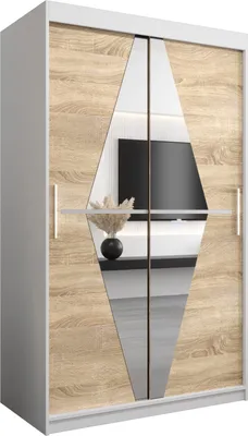 Produktbild von Kleiderschrank, Schiebetürenschrank Schlafzimmer, Schrank mit Spiegel BOLIWIA 120 cm