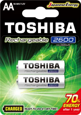 Obrázok produktu pre Nabíjacie batérie READY TO USE AA 2600mAh Blister 2 ks. TOSHIBA