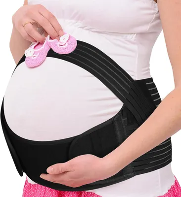 Obrázek produktu pro Těhotenský pás – Podpůrný pás na břicho – Úleva od bolesti pánve – Podpora v rozsahu 360 stupňů – Nastavitelný – Černý
