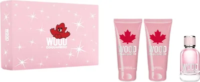 Produktbild von Dsquared2 Wood Pour Femme Set: Eau de Toilette 50ml + Körperbalsam 100ml + Duschgel 100ml