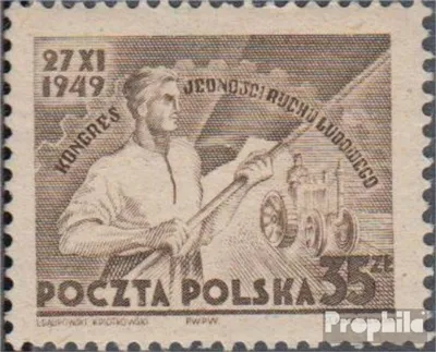 Produktbild von Briefmarken Polen 1949 Mi 542 postfrisch Bauernbewegung