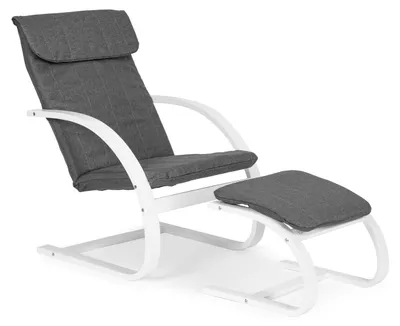 Zdjęcie produktu dla ModernHome TXWQM-31-6 Finské houpací křeslo s podnožkou - bílá