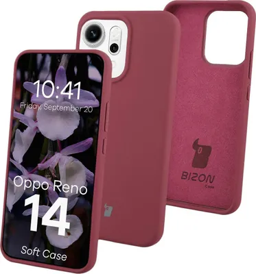 Produktbild von Silikon Handyhülle für Oppo Reno 14, Bizon Soft Case, Pflaumenfarbe