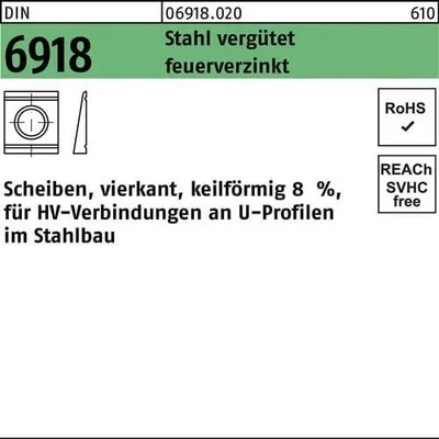 Produktbild von Reyher  Scheiben DIN 6918 C 45/ÜH 25 Neig.8%tZn (1 Stück)