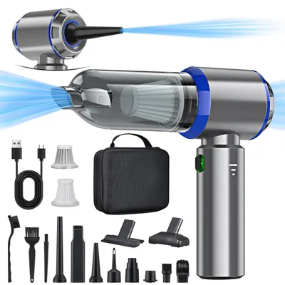 Immagine prodotto di Aspirapolvere portatile a batteria, 3-in-1, 28000 PA, 3 velocità, senza fili, mini, per auto, casa, rimozione di peli di animali