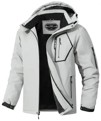 Immagine prodotto di Giacca da sci da uomo UTWGN, calda per l'inverno, impermeabile, antivento, con cappuccio