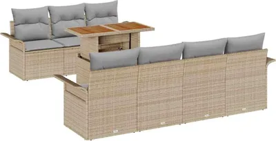 Produktbild von vidaXL Garten-Sofa-Set 8 stk. Beige und Hellgrau