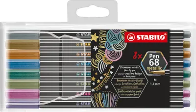 Produktbild von STABILO Premium Metallic-Filzstift - Pen 68 metallic - 8er Pack - 8 verschiedene Metal…