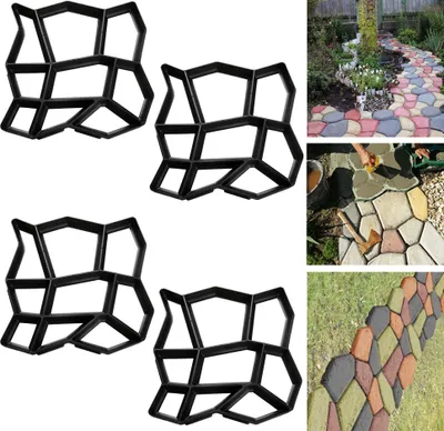 Immagine prodotto di TolleTour 4 pz. Stampo per pavimentazione 43*43*4 CM, stampo per calcestruzzo per colata fai-da-te, in plastica, per marciapiedi terrazza giardino pavimentazione